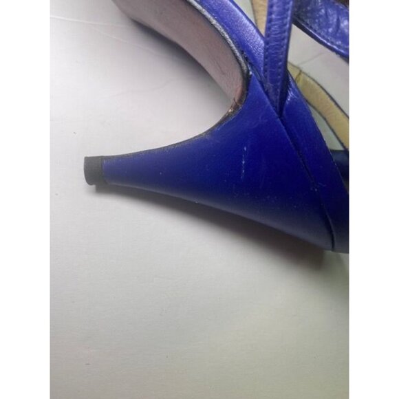 Vintage Royal Blue Strappy Heels Rosina Ferragamo Schiavone - Size 4  Fun & Fab - Picture 6 of 15